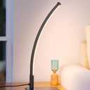 EDISHINE Curved LED Table Lamp, Modern Bedside Lamp with 3 Color Temperature & Stepless Dimming, Aluminum & Iron, Nightstand Lamp for Bedroom, Living Room, Black