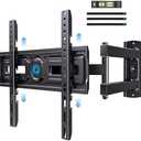 Pipishell Full Motion TV Wall Mount for Most 26-60 inch Flat & Curved TVs up to 77 lbs, Adjustable Bracket Height, Single Articulating Arm, Extension, Max VESA 400x400mm, PIMF9