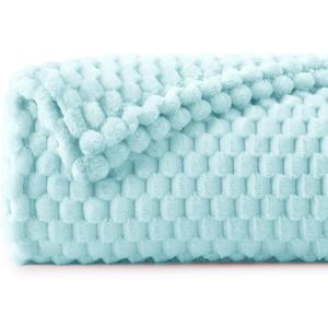 BEDELITE Fleece Blanket Twin for Bed Couch, 3D Jacquard Decorative Cloud Blue Throw Blanket, Soft and Cozy Warm Plush Fuzzy Blanket All Seasons Suitable, 60x80Inches