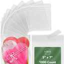 Self Sealing Cellophane Bags - 5" x 7" (1000 Count) - Clear Plastic Resealable Cello Bag - Cellophane Treat Bags, Cookie Bags for Packaging, Candy bags, Cello Bags, Pastry Bags