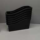 Storex Industries 14.3" x 5.3" x 7" Storex Large Book Bin with Front Pocket, Black 6 Pack