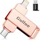 Gulloe 256GB Flash Drive Intended for iPhone, Memory Stick Storage for Photos and Videos Backup, Compatible with iPhone iPad Android PC, Plug and Play, No Application Required (Rose Gold)