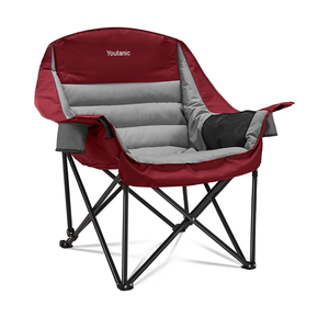 Oversized Camping Chair, Portable Folding Camping Chairs with Side Pocket, Cup Holder and Carry Bag, Heavy Duty Outdoor Camping Chairs for Adults, Fishing, Sports, Trip, up to 400lbs, Style 3