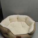 Bedsure Dog Beds for Small Dogs - Round Cat Beds for Indoor Cats, Washable Pet Bed for Puppy and Kitten with Slip-Resistant Bottom, 20 Inches, Camel