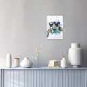 YMXZHUANSH Sea Turtle Canvas Wall Art for Bathroom Turtles with Glasses Pictures Funny Turtle Painting for Home Decor Unframed(White 12.00" x 18.00")