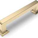 Amerdeco 2 Pack Brushed Brass Cabinet Pulls 3 Inch(76MM) Hole Centers Kitchen Cabinet Handles Cabinet Hardware Kitchen Handles for Cabinets Cupboard Handles Drawer Pulls ZH0019