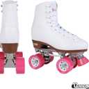 Chicago Skates Classic Quad Roller Skates for Women & Men Durable & Top Performance, Adjustable High-Top Boots for Safe Indoor/Outdoor Roller Derby60mm PU Wheels & Semi-Precision Bearings, Size 8 