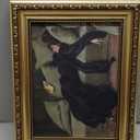 ARPEOTCY Vintage Gold Framed Wall Art, Classical Trendy Woman Gallery Paintings, 8x10 inch Small Victorian Farmhouse Canvas Prints Home Decor, Wall Decor for Living Room Bathroom Bedroom Shelf (Woman Lying on Sofa)