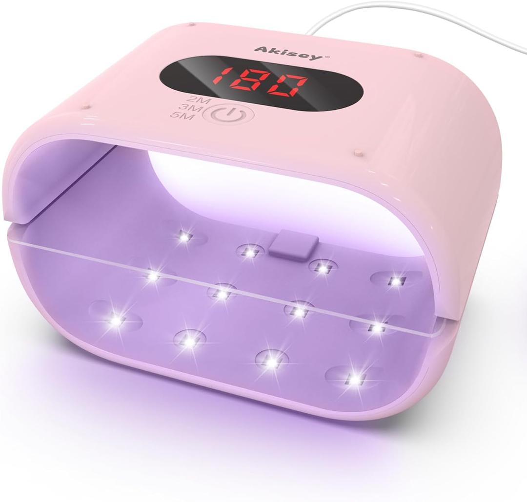 akisey UV Light for Resin - Two-Sided, 36W, Adjustable Time Setting(2m, 3m, 5m), Fast Curing UV Lamp for Molds DIY Craft Decor Jewelry Making (Pink)