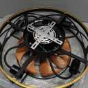 19" Farmhouse Flush Mount Caged Ceiling Fans with Lights, 6 Speeds, Rustic Low Profile Ceiling Fan with Light and Remote, Small Bladeless Ceiling Fans with Lights for Kitchen, Bedroom - ETL