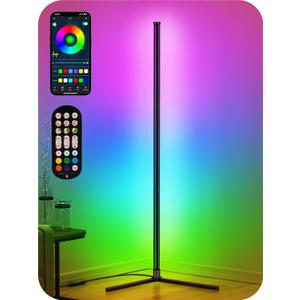 RIYO LED Corner Lamp, RGB Corner Floor Lamp with APP and Remote Control, 16 Million Colors & 68+ Scene Color Changing Ambience Light with Music Sync for Living Room, Bedroom, Gaming Room