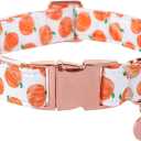 Halloween Dog Collar with Metal Buckle Gift Fall Dog Collar for Large Girls or Boys Dogs Cute Pumpkin Cotton Pet Collars