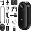 4K Mini Body Camera, Wearable Action Body Cam, Sports Action CameraThumb Size Hands-Free Recording Body Worn Camera, Premium Portable Camcorder Mount Anywhere for Work, Travel,Fishing, Pet Walking