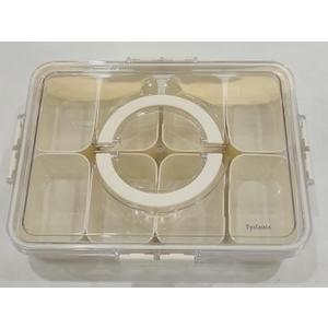 Tydanix Divided Snack Box with Lid and Handle, Portable Snackle Box Organize