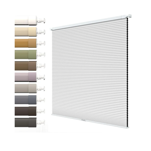 No Drill Cellular Shades for Indoor Window, Blackout Cordless No Tool Honeycomb Blinds with Noise Reduction, Thermal Insulated, Easy Install for Home, Office, White, 24x36