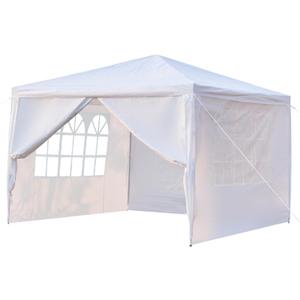 10x10 Outdoor Canopy Tent, Portable Waterproof Party Tent with 4 Sidewalls, Heavy Duty Outdoor Canopy for Backyard Parties, Wedding, Camping & Outdoor Events, White