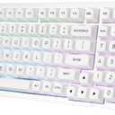 Redragon K723 Wireless Mechanical Gaming Keyboard Creamy, Bluetooth/2.4G/USB-C Wired, RGB Backlit, Hot Swappable Pre-lubed Linear Switches, 96% Custom Gasket Structure for PC/Mac/PS/Xbox,White