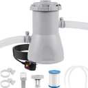 WAVIO 800 GPH Cartridge Filter Pump for Above Ground Pool, Energy Efficient Pool Filter Water Circulation for Improved Water Clarity, Easy Installation and Clean Gray