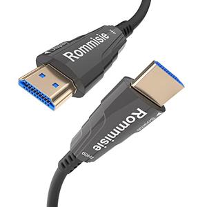 Rommisie 4K HDMI 200FT Cable Fiber Optic, HDMI 2.0,18Gbps 4K@60Hz (4:4:4 HDR10 HDCP2.2 ARC CEC) Ultra HD One-Direction Cord Ethernet Audio Return Compatible with UHD TV Monitor Laptop Xbox PS4/PS5 ect