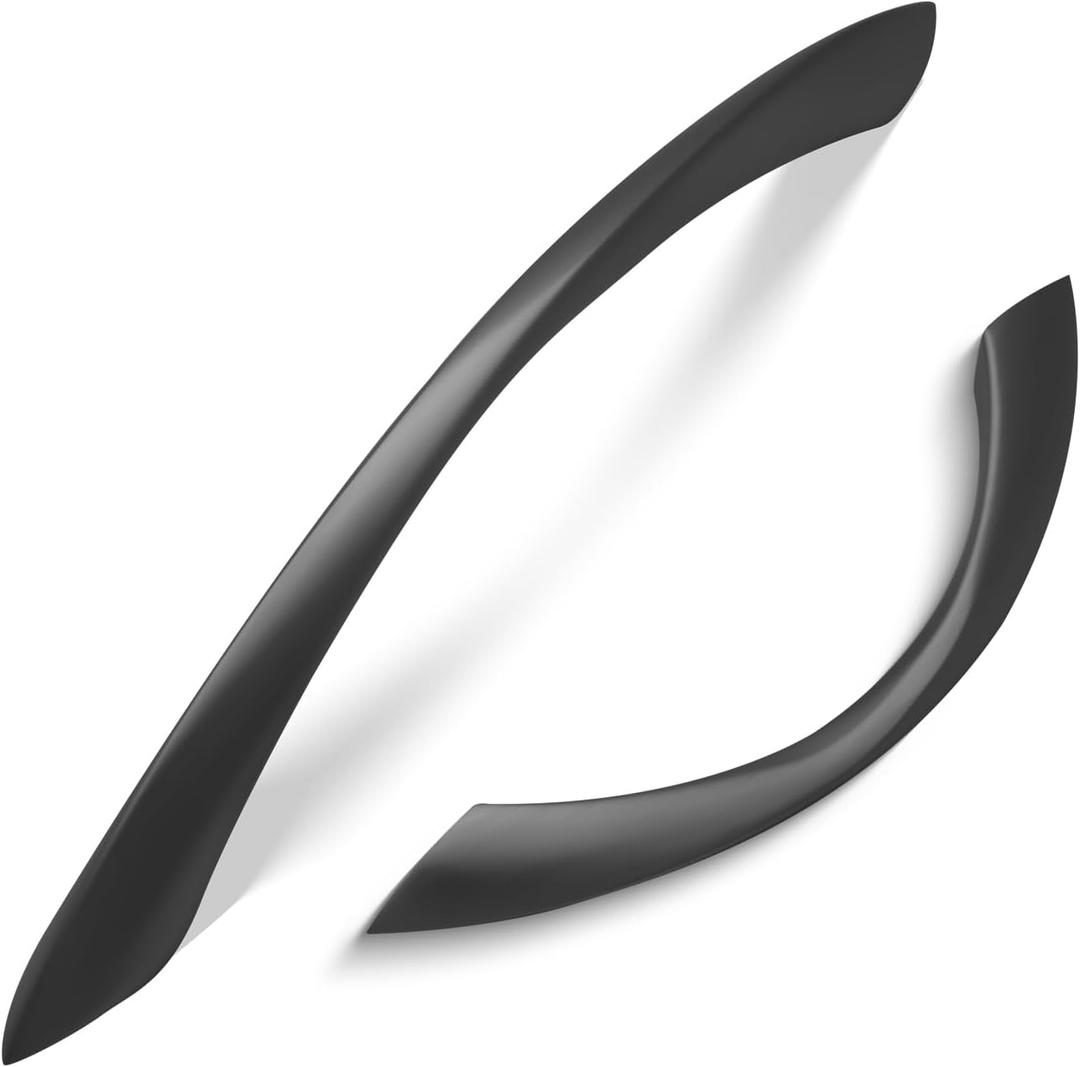 5 Pack 3 Inch (76mm) Kitchen Cabinet Handles Arch Twisted Matte Black Farmhouse Drawer Pulls Bedroom Furniture Hardware Cupboard Dresser Pulls for Bathroom