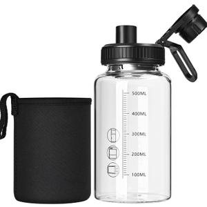 Glass Shaker Bottle,22oz BPA-Free Odorless Shaker Bottle with 304 Stainless Steel Ball and Removable Cleaning Brush for Fitness Protein Mixes(1Pack)