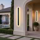 2 Pcs Modern Outdoor Wall Lights 31.5inch Dimmable 3000K-6000K with Remote Control Waterproof IP65 Exterior Long Wall Sconce for House Garage Patio