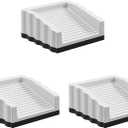 3 Pack Upgraded White Door Stops Doorstops, Rubber Door Stop Wedges, Under Doors Stops for Doors, Rubber Doors Stopper Wedge (White)