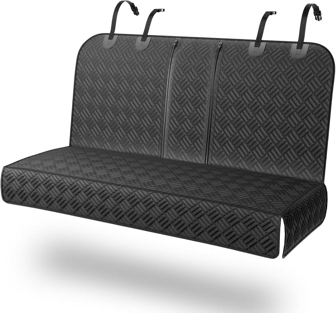 Dog Car Seat Cover for Back Seat - Waterproof Dog Hammock Scratch-Resistant Pet Seat Protector for Car/SUV/Truck, Easy to Install & Clean-Black