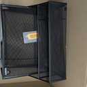 Mind Reader Desktop Organizer with Hanging File Storage, 4 Compartment Letter Size File Holder, Metal Mesh Desk Organizer for Office and Home, Black