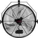 18 Inch Wall Mount Fan, 360 Manual Adjustable Tilt, 3 Speed High Velocity Airflow, IP44 Waterproof Heavy-Duty Metal Wall Fan for Patios, Garages, Workshops, Outdoor, Indoor, Non-Oscillating