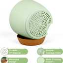 Big Self Watering Pots 12/10/9 inch, Planter, Plant Pots with Mesh Drainage Holes for Indoor Outdoor Garden Plants, Plastic Flower Pots with Removable Deep Reservoir, Green with Brown