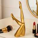 Gold Legs Sculpture for Home Decor, Modern Abstract Leg Statue, Minimalist Art Figurine for Shelf, Living Room, Bedroom, Office, Unique Gift for Yoga Lover, Women, Birthday, Housewarming (6.3 inch)