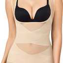 BRABIC Mesh Shapewear Bodysuit Tummy Control for Women Plus Size Faja Body Shaper Bodysuit Butt Lifter (Large, Beige)