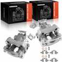A-Premium Rear Disc Brake Caliper Assembly with Bracket Compatible with Toyota Models - Prius 2010-2015, Prius Plug-In 2012-2015, L4 1.8L, Hatchback, 2PCS
