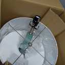 Deco 79 Glass Room Table Lamp Textured Frosted Round Accent Lamp with White Drum Shade and Silver Base, Lamp 14" x 14" x 25", Teal