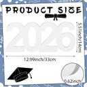 AceOrbit Graduation Decorations 2026 Table Sign Centerpieces 13" x 5.5" Wooden Class of 2026 Block Graduation Photo Booth Props for High School Seniors Night Decor College Party Supplies(White)