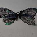 ALIBBON Fairy Wings Transparent Fairy Wings Costume for Women, Butterfly Wings Dress Up Accessories (Black)