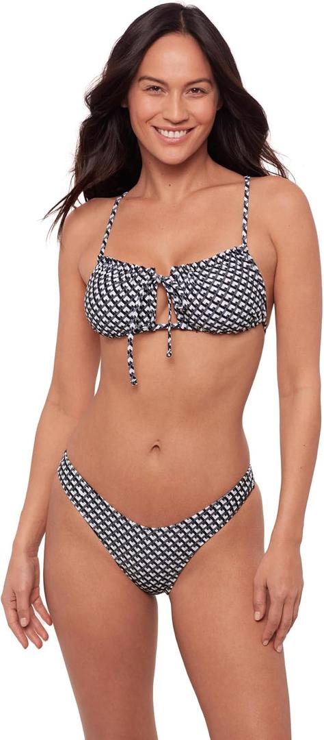 Sports Illustrated Women's Standard Ruffle Cutout Bralette (Large, Nitty Griddy)