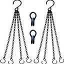 2Packs 26inch 90lbs Black Heavy Duty Metal Hooks Hanging Chains Hangers for Garden, Balcony, Yard, Kitchen, for Hanging Plant Pots,Planters,Bird Feeder,Lanterns, Billboard Etc.