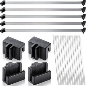 Epakh 36 Pcs Metal File Cabinet Rails Set Include 12 Cabinet Divider Rails 24 Hanging File Rail Clips for Hanging Folder Frame Bars Office Storage, Drawer Thickness Less Than 1/8 Inch(Aluminum)