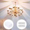 Draping Fabric with String Lights: 6 Panels 10ft Long White Chiffon Curtains - Ceiling Bedroom Home Decorations Drapery
