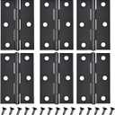 6 PCS 2.5 inches Black Door Hinge Cabinet Door Hinges Stainless Steel Butt Hinges Home Furniture Hinges Bisagras for Door, Window, Case Lid, Wooden Box Chest with 36 Mounting Screws, Black