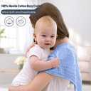 Yoofoss Muslin Burp Cloths for Baby 10 Pack 100% Cotton Baby Washcloths for Boys Girls Large 20''X10'' Super Soft and Absorbent Progressive Blue