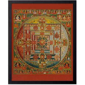 Poster Master Vintage Kalachakra Mandala Poster - Retro Wheel of Time Print - Buddhism Art - Tibetan Art - Gift for Men, Women - Decor for Spa, Yoga Studio, Meditation Room - 8x10 UNFRAMED Wall Art (Style-05)