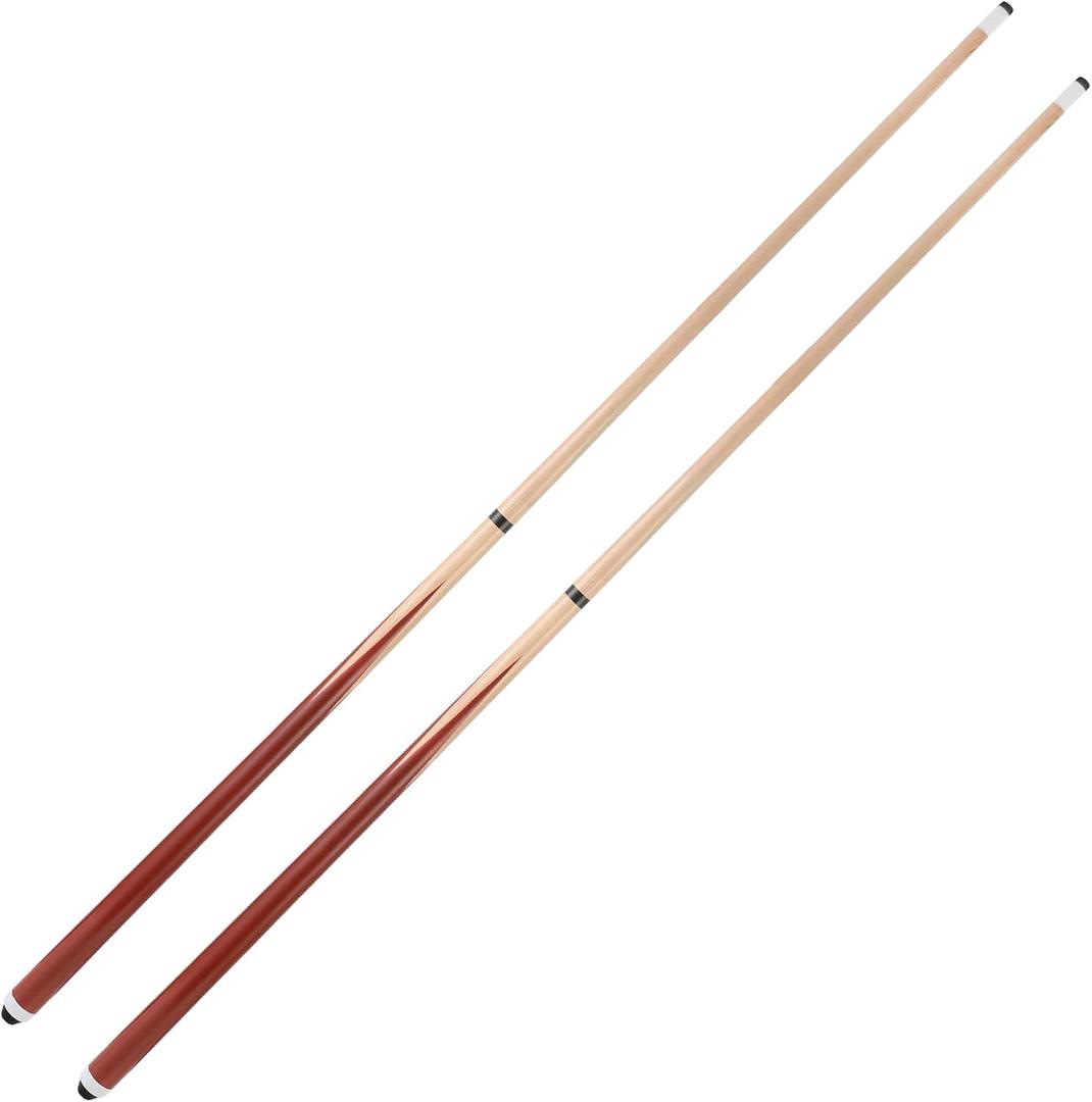 HMQQ 58" 2-Pieces Pool Cue Stick with Coffee Color and 13mm Leather Tip Weight 20OZ (Coffee Color 58" Set of 2 20OZ)