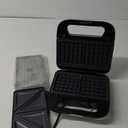 3-in-1 Waffle, Grill & Sandwich Maker, Panini Press Grill and Waffle Iron Set with Removable Non-Stick Plates, Perfect for Cooking Grilled Cheese, Tuna Melts, Burgers, Steaks and Snacks, Black (3 in1 Sandwich Maker With Plastic Handle)