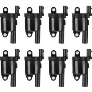 Round Ignition Coil Pack for GMC Envoy 05-08 5.3L, Cadillac Escalade 07-16 6.2L, Chevy Avalanche 07-13 5.3L, Silverado 1500 07-13 4.8L, UF535 UF585 C1691 GN10235 001501980 19005267 2729060060, 8 PCS