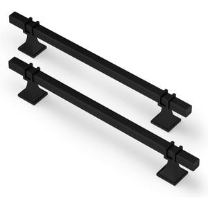 15 Pack 7-1/2inch(192mm) Black Cabinet Handles Black Drawer Pulls - Matte Black Cabinet Pulls Kitchen Cabinet Handles Black Dresser Drawer Pulls Black Cabinet Hardware