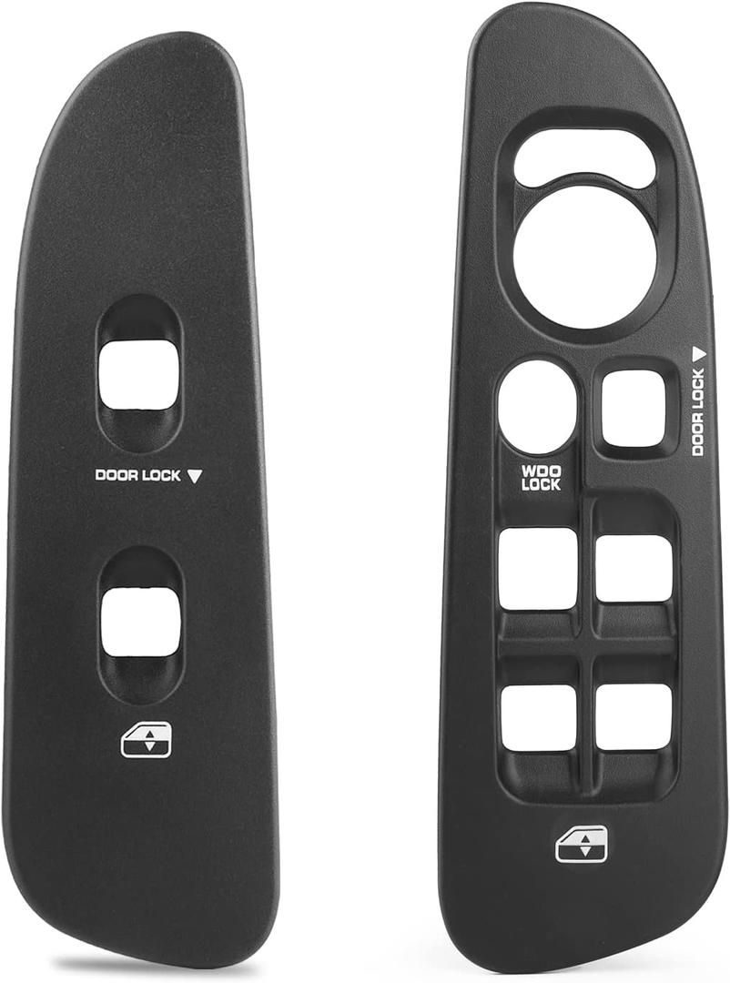 Driver & Passenger Side Door Window Switch Bezel for 2002-2010 Dodge Ram 1500 2500 3500 - Front Right & Left Window Control Switch Panel Bezel Button Border Trim, Black