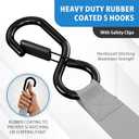 HandT USA Based Retractable Ratchet Straps (2PK) 1in x 6ft - 1,500lb Break Strength, Heavy Duty Automatic Ratchet Straps Self Retractable Tie Down, Push Button Retracting Truck Trailer Cargo | Gray